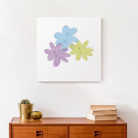Flower Faces 16" x 16" Canvas Wall Art